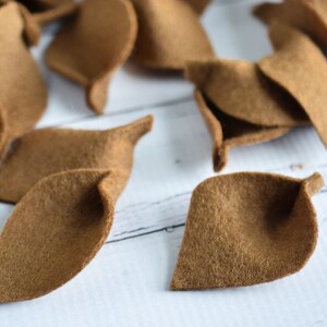 Olive green felt leaves for petal toss, 100% merino wool artificial leaves, made to order image 6
