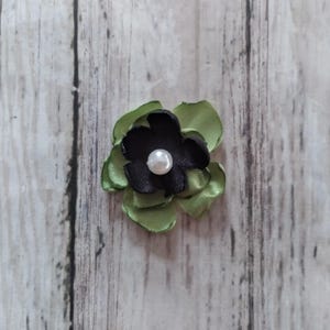 1 Zoll schwarze und Limette Satinblumenverzierungen