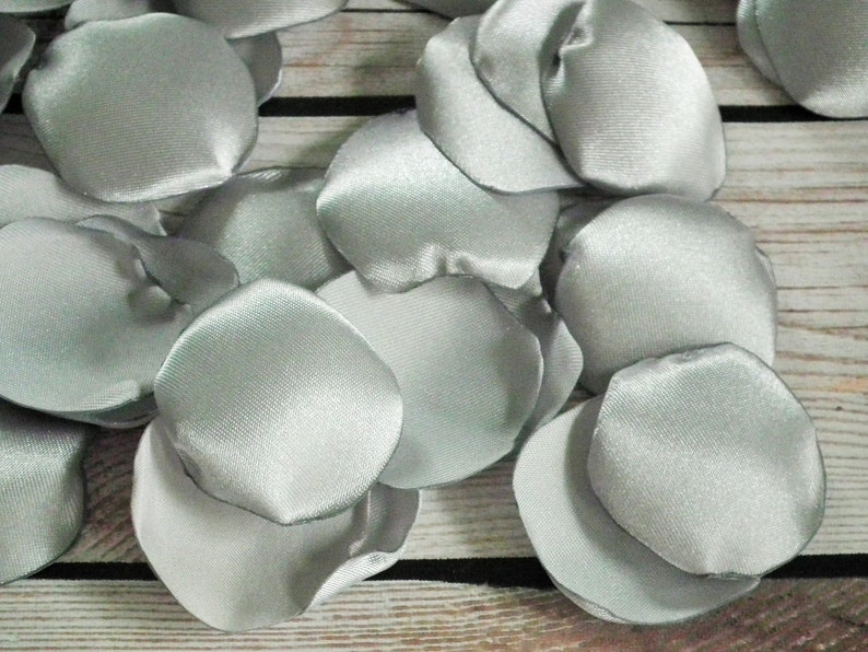 Pewter Colored Satin Rose Petals Artificial Silver Gray Etsy