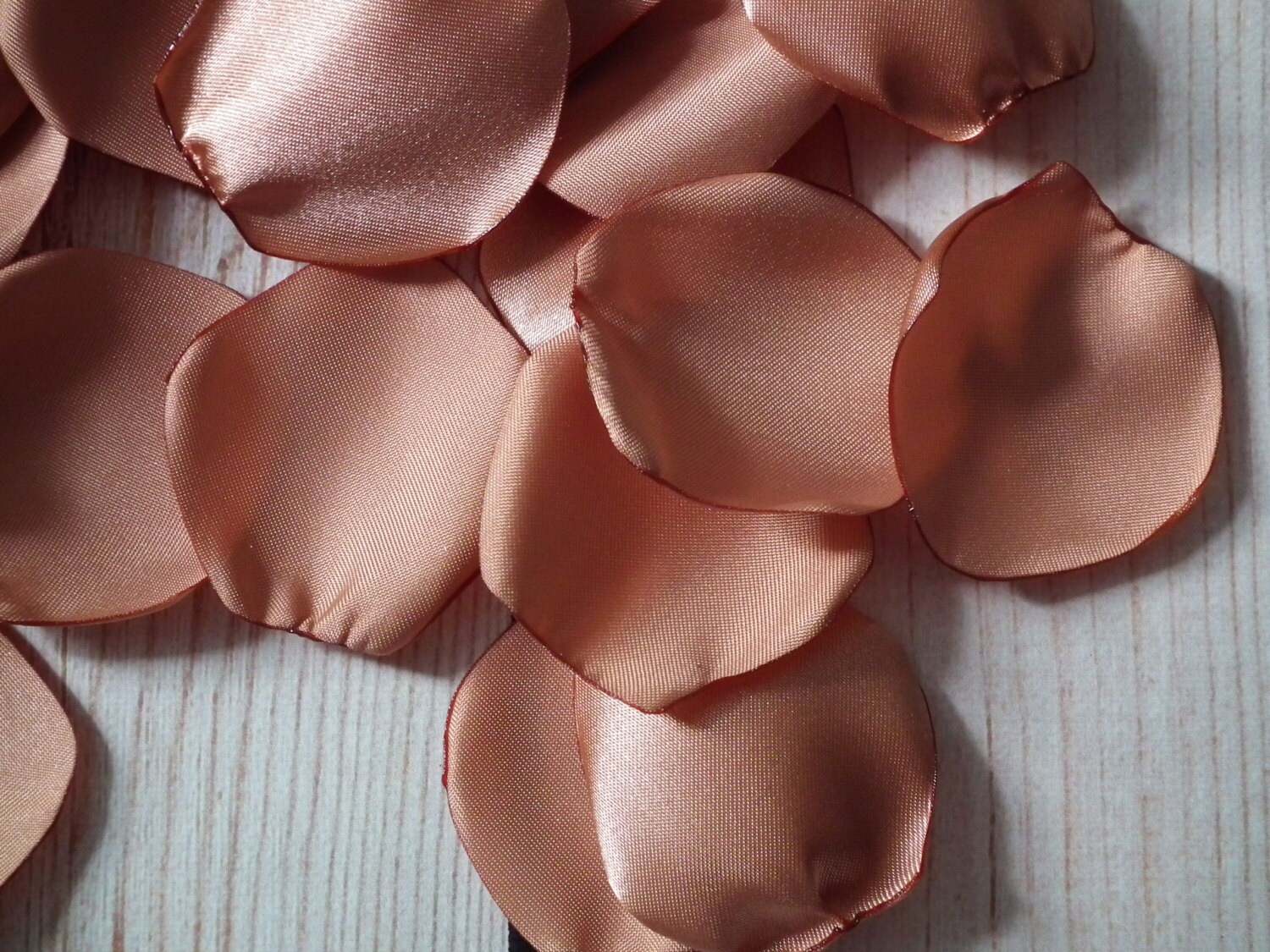 ROSE GOLD colored satin flower petals ready to ship within 1 Etsy