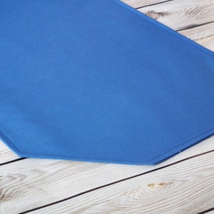 Blue table runner, solid bureau scarf, hallway entry table decor, table linens, furniture cover