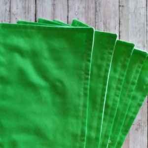 6 x 12 inch solid lime cloth napkin, reusable green fabric serviette