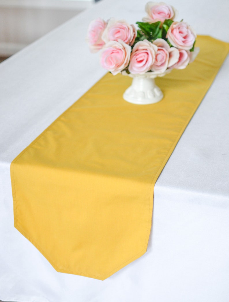 Solid Gold Table Runner Mustard Yellow Dining Room Decor Etsy