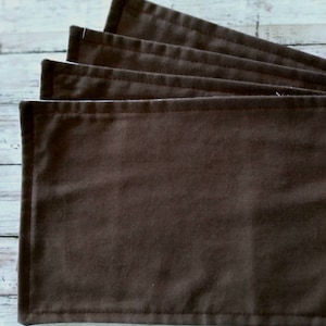 6 x 12 inch brown cloth napkins, reusable fabric serviettes