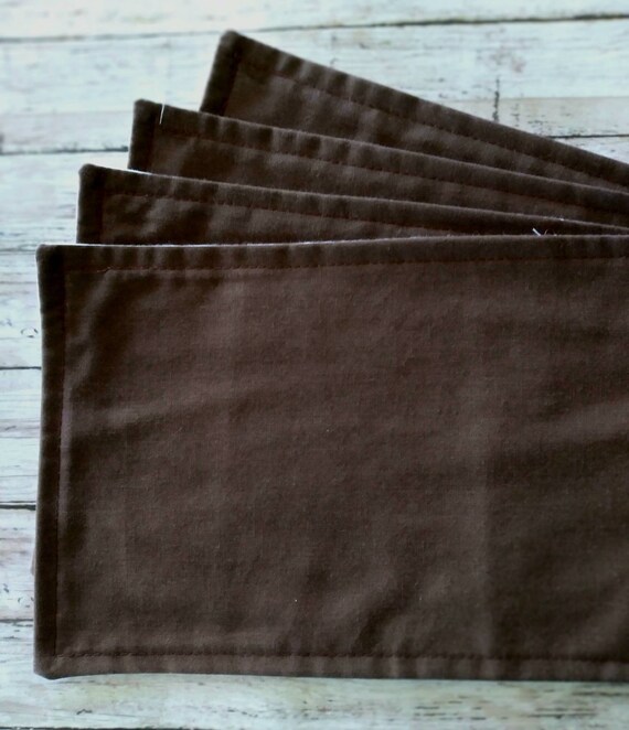 6 X 12 Inch Brown Cloth Napkins, Reusable Fabric Serviettes