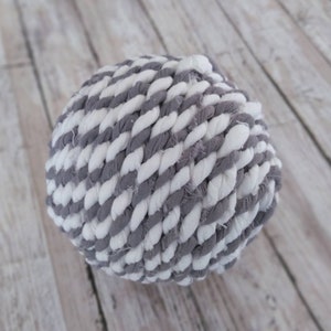 Dark gray and white decorative ball, 3 inch (7cm) centerpiece bowl filler, striped home decor