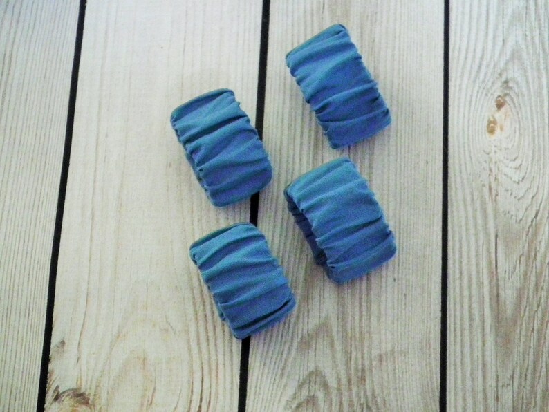 Small Blue Fabric Napkin Rings Etsy