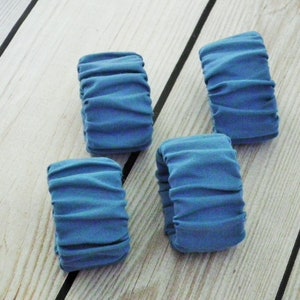 Small blue fabric napkin rings