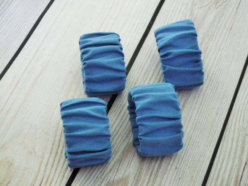 Small Blue Fabric Napkin Rings Etsy