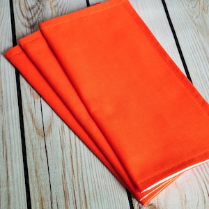 12 x 12 inch orange cloth napkin with white 100% cotton liner (20cm x 20cm), made to order