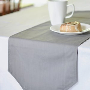 Solid dark gray table runner, charcoal dining room decor