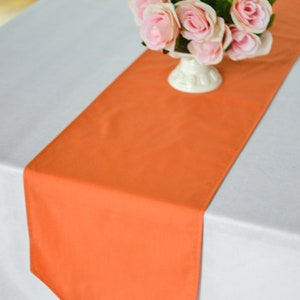 Pumpkin table runner, solid orange runner, bureau scarf - end tables, wedding altar