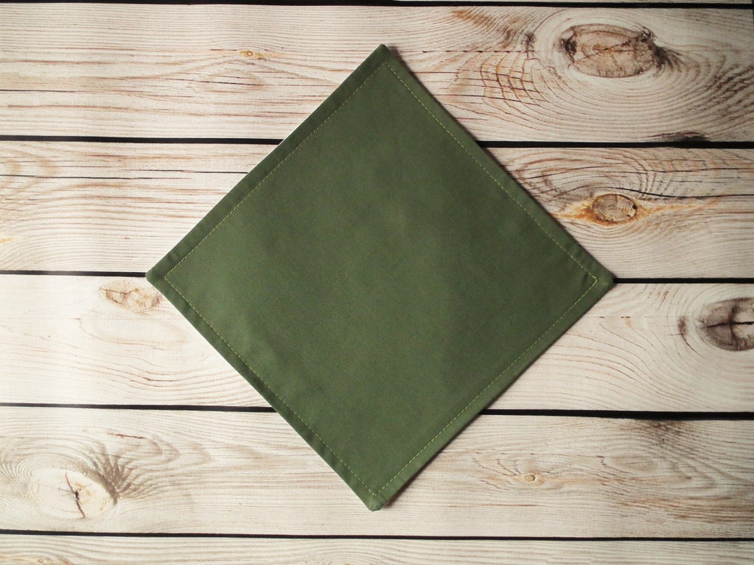 8x8 Olive Green Cloth Napkins Reusable Small Fabric Serviette Etsy