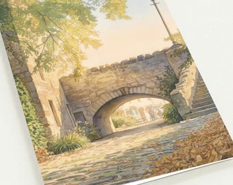 Nungate Bridge and Waterside Greeting Cards, Personalized Scenic Note Cards, Pack of 10, River Tyne Stationary