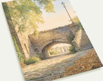 Nungate Bridge and Waterside Postcard, Scenic River Tyne Stationery, Nostalgic Waterside Art Note Cards, Set of 10