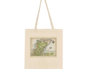 NC500 Map, Antique Style North Coast 500 Route Print, Scotland Road Trip Souvenir, Gift for Travelers - Classic Tote Bag