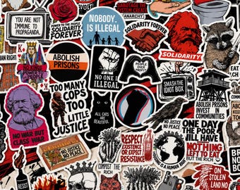 52pcs Activism Stickers Punk Rock Vinyl Decals Social Justice Waterproof Sticker Pack for Laptop Water Bottle Kindle