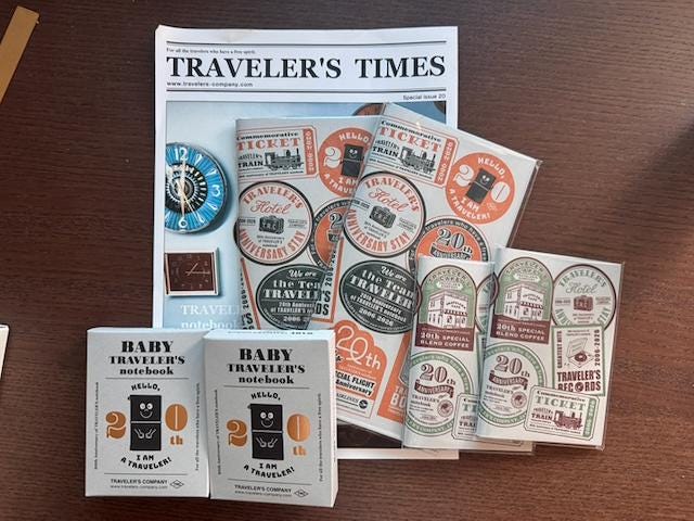 TRAVELER'S Notebook Baby Black 20th Anniversary Caravan Limited