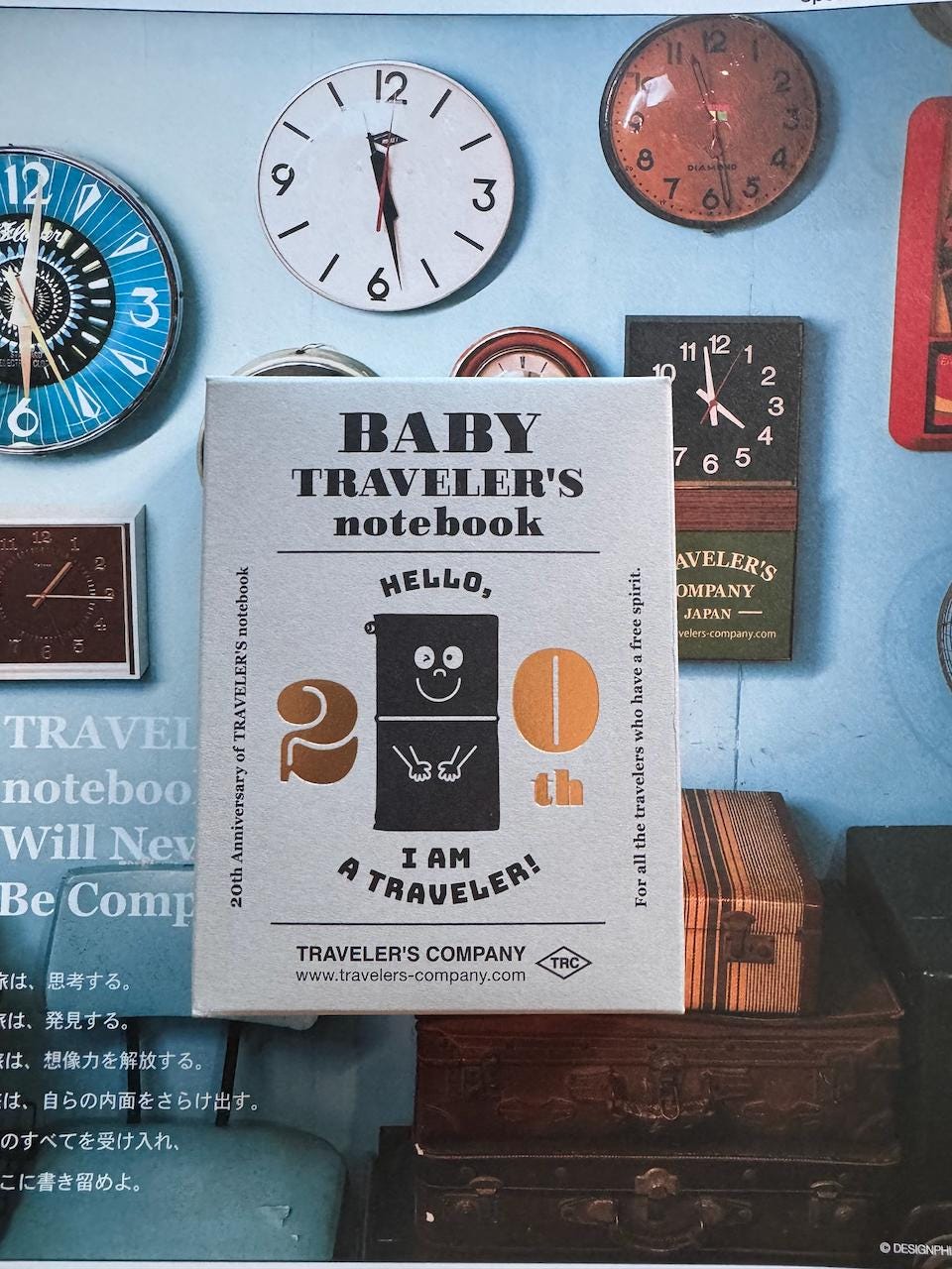 TRAVELER'S Notebook Baby Black 20th Anniversary Caravan Limited