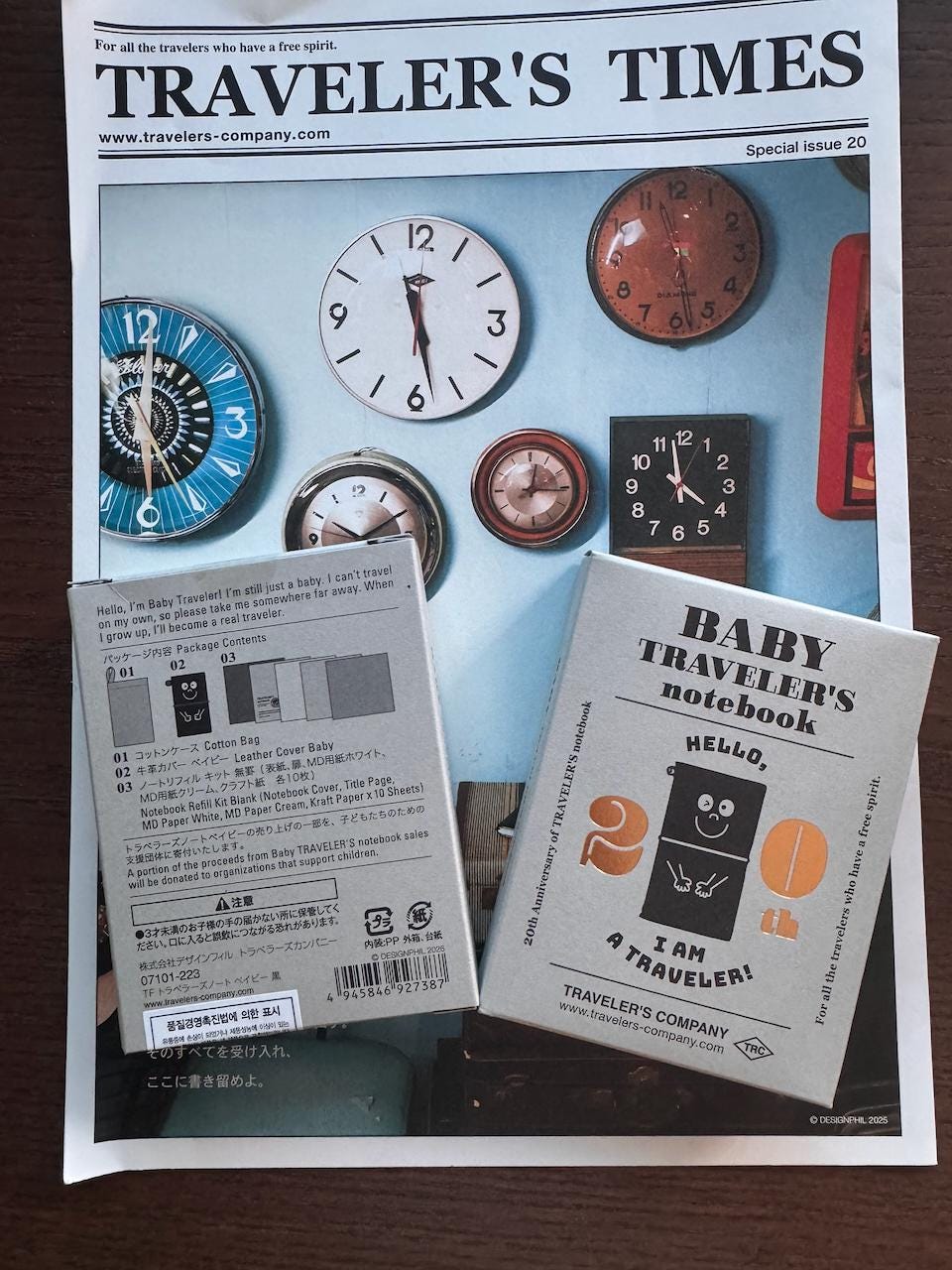 Traveler's Notebook Baby 20周年記念セット5点 新品 TRAVELER'S Notebook Baby Black 20th Anniversary Caravan Limited