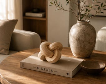 Scultura a nodo in legno realizzata a mano / Japandi, Wabi-Sabi, Decorazione per la casa scandinava