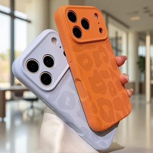 Leopard Print Liquid Silicone iPhone Case, Soft Shockproof Cover, Camera Control Button, For iPhone 17 16 15 14 12 Pro Max Air Plus