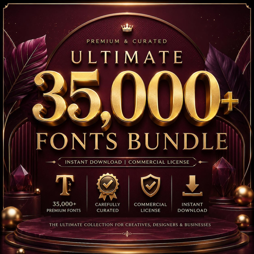 35,000+ Ultimate Fonts Bundle | Mega Typography Pack for Designers ...