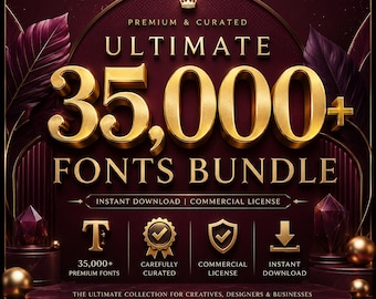 35,000+ Ultimate Fonts Bundle | Mega Typography Pack for Designers (Commercial Use)