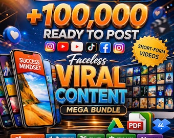 Viral Reels Bundle: 100K+ AI Animated Social Media Instagram Tiktok Shorts (PDF)