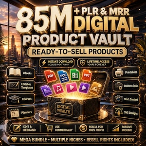 8500万ドル以上の収益を誇る究極のPLR MRRデジタルバンドル｜すぐに使えるEコマースバンドル｜販売準備完了商品