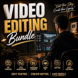 200GB Video Editing Bundle | Drag n Drop | Premiere Pro, CapCut, After Effects | LUTs, SFX, Templates, Overlays & VFX Pack Digital Download image 7