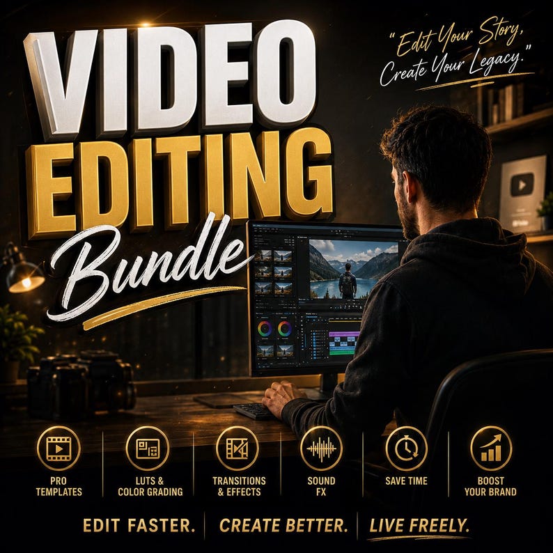 200GB Video Editing Bundle | Drag n Drop | Premiere Pro, CapCut, After Effects | LUTs, SFX, Templates, Overlays & VFX Pack Digital Download image 7