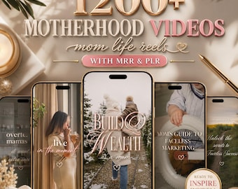 1200+ Motherhood Reels | Mom Life Hooks & DFY Canva Templates | Instagram TikTok Content PLR/MRR Digital Bundle with Master Resell Rights