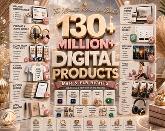 130 Million+ PLR MRR Digital Products DFY Business Templates eBooks Printables Master Resell Rights Commercial Use Templates Passive Income