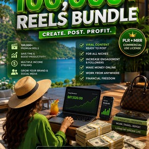 100,000+ Viral Reels Bundle | Faceless Content | AI Animated Videos | TikTok Instagram YouTube Shorts Pack PLR MRR image 11