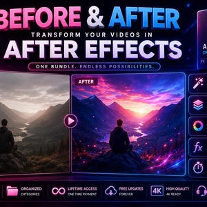 200GB Video Editing Bundle | Drag n Drop | Premiere Pro, CapCut, After Effects | LUTs, SFX, Templates, Overlays & VFX Pack Digital Download image 5