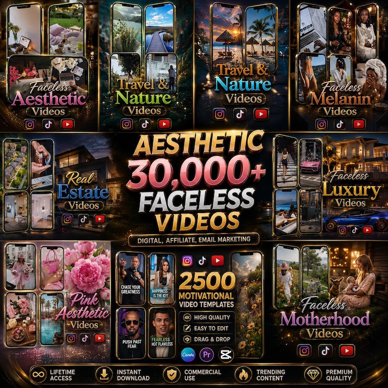 100,000+ Viral Reels Bundle | Faceless Content | AI Animated Videos | TikTok Instagram YouTube Shorts Pack PLR MRR image 4