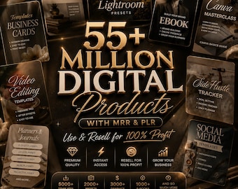 55+ Million PLR MRR Digital Products Mega Bundle | eBooks, Courses, Templates & More | Done For You DFY | Digital Download