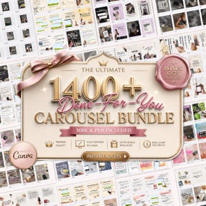 1400+ Instagram Carousel Templates Bundle | Aesthetic Digital Marketing Carousel | DFY PLR + MRR | Editable Canva Social Media Templates