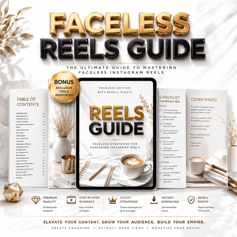 Faceless Reels Bundle | Aesthetic Videos for Instagram TikTok YouTube Shorts | Faceless Marketing | PLR MRR Resell Rights | Instant Download image 8
