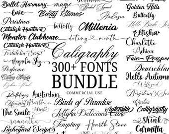 300+ Calligraphy Fonts Bundle | Decorative Fonts for Cricut, handwriting & Wedding Fonts, Script Fonts, Procreate Fonts, Cursive Font