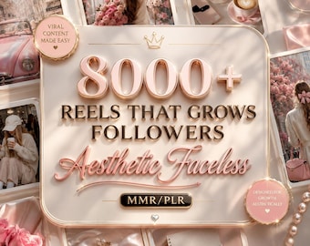 8000+ Faceless Reels Bundle | Luxury Aesthetic Faceless Videos for Instagram TikTok | with PLR & MRR Resell Rights DFY Digital Marketing