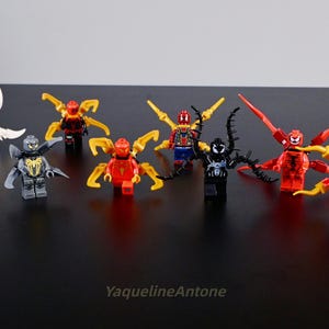 Set van 8 minifiguur Spider-Verse, Iron Spider, Venom, Carnage, met Lego compatibel ABS-speelgoed