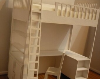 Bedside cabinet with desk, 1: 6 for pullip and blythe , momoko, barbie, licca, azone, pure neemo etc