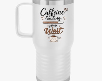 面白いカフェイン入りトラベルマグ、20オンスステンレス製タンブラー、コーヒー好きへのギフト
