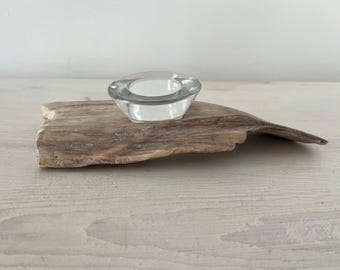 Driftwood Candle Holder, Natural Wood Tealight Holder, Rustic Home Decor, Coastal Decoration, Unique Nature Gift
