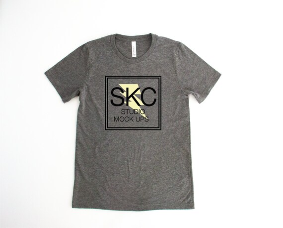 Bella Canvas Deep Heather Shirt Mockup 3001 Deep Heather Flat - Etsy