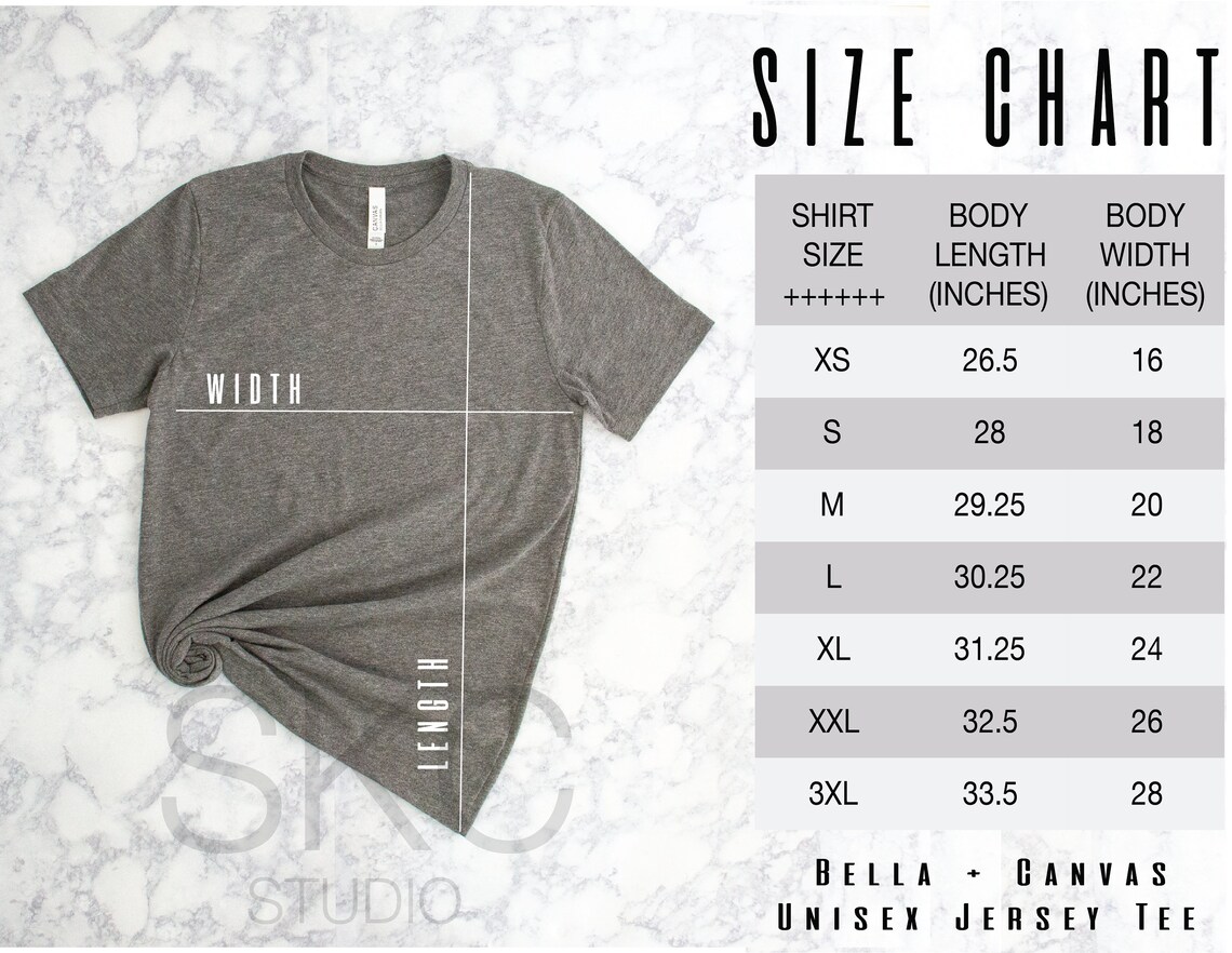 Bella Canvas Size Chart Includes 2 Size Charts Fit Guide Bella bella-canvas-size-chart-includes-2-size-charts-fit-guide-bella