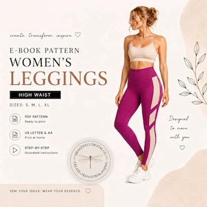 Women's Leggings & Pants Sewing Pattern | High Waist Activewear PDF Sizes S–XL