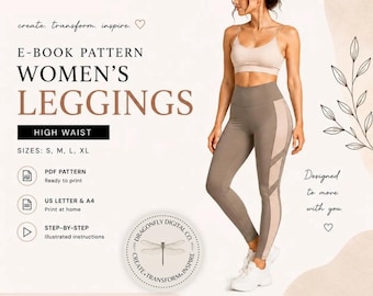 Women's Leggings & Pants Sewing Pattern | High Waist Activewear PDF Sizes S–XL
